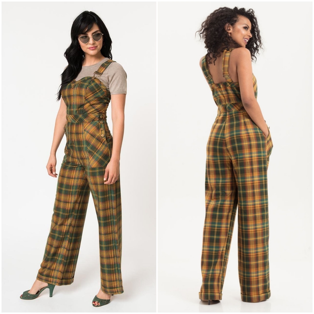 Voodoo Vixen Tartan Plaid Jocelyn Overall Jumpsuit